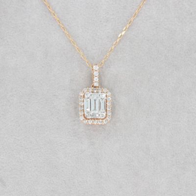 Wert 3420 € Brillant Diamant Anhänger & Kette in 750er 18 K Roségold - H1255