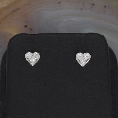 Sale! Wert 690 € Brillant Ohrringe Herz (0,18 carat) in 750er 18 K Weißgold - H39