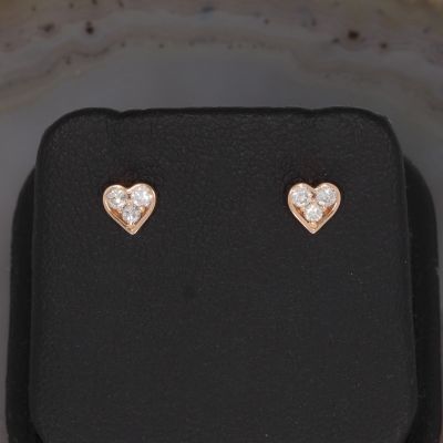 Sale! Wert 690 € Brillant Ohrringe Herz (0,18 carat) in 750er 18 K Rosegold - H41