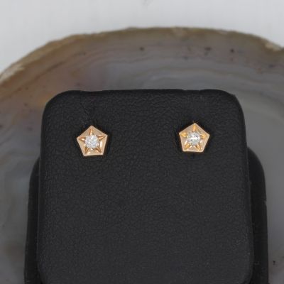 Wert 690 € Solitär Brillant Ohrringe (0,10 carat) in 750er 18 K Rosegold - H44
