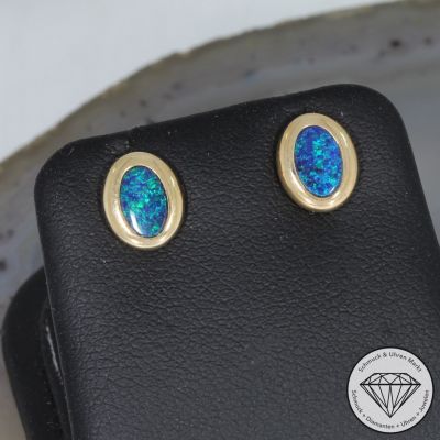 Wert 400 € Opal Ohrringe in 585er 14 K Gelbgold - 80917