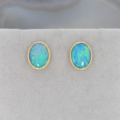 Wert 900 € Opal Ohrringe in 585er 14 K Gelbgold - 80988