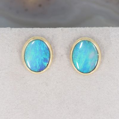 Wert 810 € Opal Ohrstecker in 585er 14 K Gelbgold - 80991
