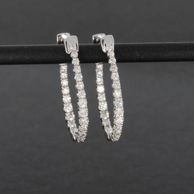 Wert 2550 € Brillant Creolen (0,92 carat) in 585er 14 K Weißgold - 81036