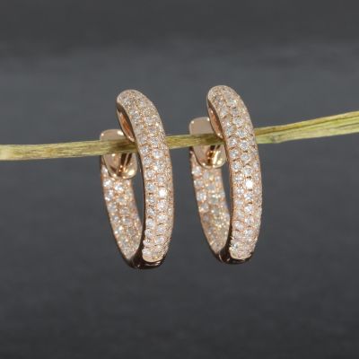 Wert 1990 € Brillant Creolen (0,60 carat) in 750er 18 Karat Roségold - H316