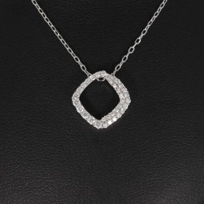 Sale! Wert 1840 € Brillant Anhänger mit Kette (0,20 carat) in 750er 18 K Weißgold - H1280