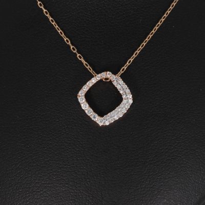 Sale! Wert 1840 € Brillant Anhänger mit Kette (0,22 carat) in 750er 18 K Roségold - H1282