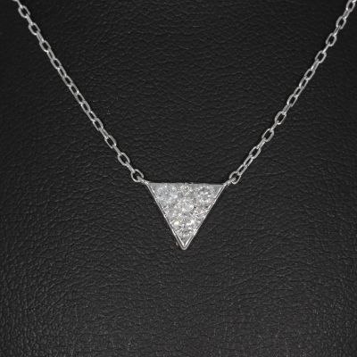 Sale! Wert 1450 € Brillant Collier (0,20 carat) in 750er 18 K Weißgold - H1287