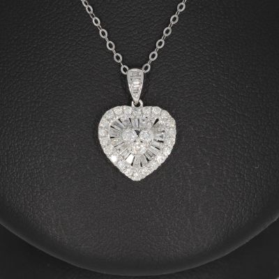 Wert 1880 € Brillant Diamant Anhänger & Kette in 750er 18 K Weißgold - 88669