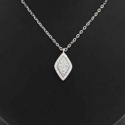 Wert 1110 € Brillant Collier (0,24 carat) in 750er 18 K Weißgold - H1395