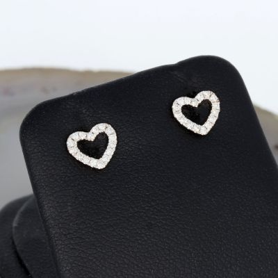 Wert 950 € Brillant Ohrstecker Herz (0,12 carat) in 585er 14 K Gelbgold - H1450