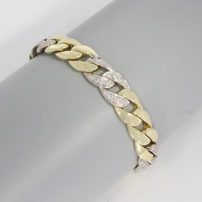 Wert 12290 € Bicolor Brillant Panzer Armband (ca. 1,50 carat) in 585er 14 K Gold - 86949