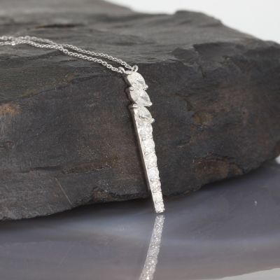 Sale! Wert 3790 € Brillant Diamant Collier in 750er 18 K Weißgold - H341