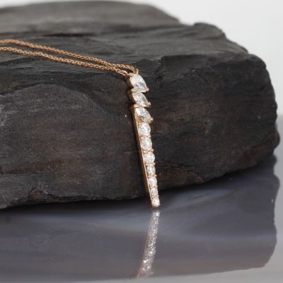 Sale! Wert 3790 € Brillant Diamant Collier in 750er 18 K Roségold - H349