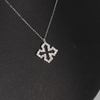 Sale! Wert 1060 € Brillant Collier (0,13 carat) in 750er 18 K Weißgold - H163