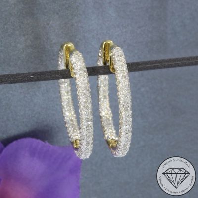 Wert 10490 € Brillant Creolen (ca. 2,50 carat) in 750er 18 K Gelbgold - 89742
