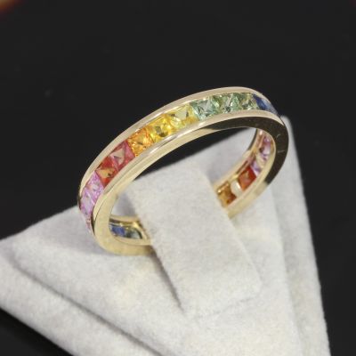 Wert 2390 € Saphir Ring (2,49 carat) in 585er 14 K Gelbgold - H550