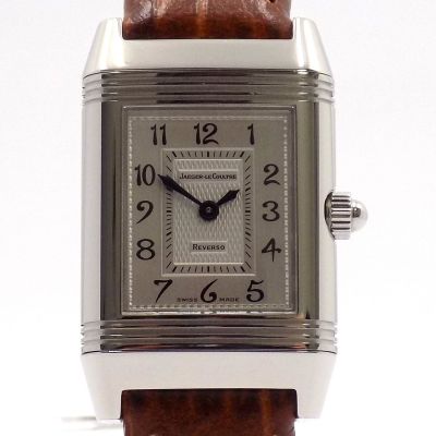 Jaeger Le Coultre Reverso Due Handaufzug Uhr 266844 Brillanten Edelstahl Leder  - 90385