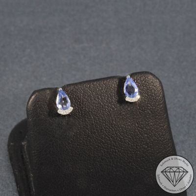 Wert 580 € Brillant Saphir Ohrstecker in 750er 18 K Weißgold - 90419