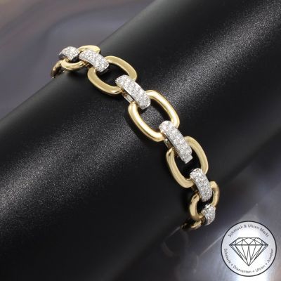 Sale! Wert 9900 € Bicolor Brillant Armband (2,08 carat) in 585er 14 K Gold - 90960