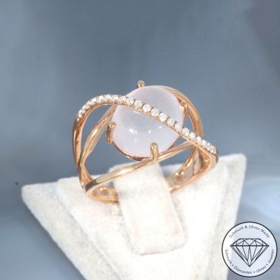 Wert 2100 € Brillant Rosenquarz Ring in 750er 18 K Roségold - 91493