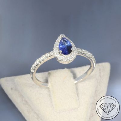 Wert 1650 € Brillant Saphir Ring in 750er 18 K Weißgold - 92035