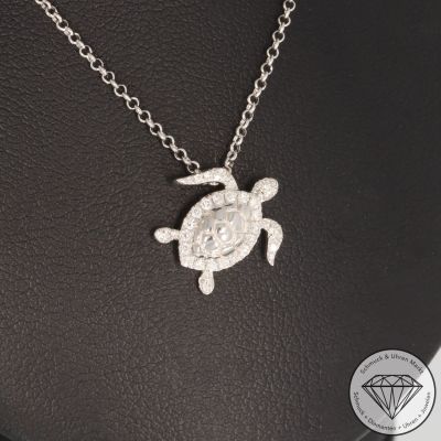 Wert 1960 € Brillant Collier (0,15 carat) in 750er 18 K Weißgold - 97242