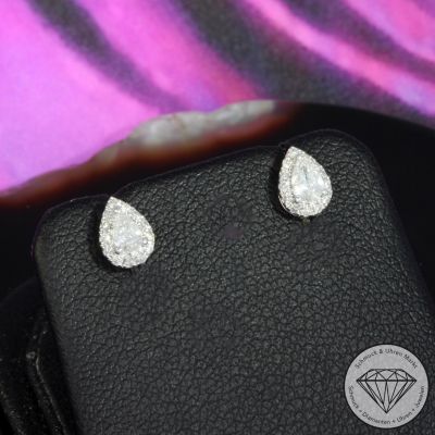 Wert 1050 € Brillant Diamant Ohrringe in 900er Platin - H1723