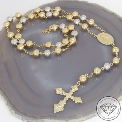Wert 4900 € Bicolor Rosenkranz Kette in 585er 14 K Gold - 93872