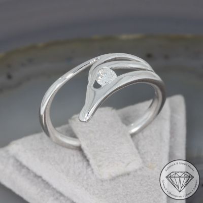 Sale! Wert 990 € Solitär Brillant Ring (ca. 0,17 carat) in 750er 18 K Weißgold - 94362