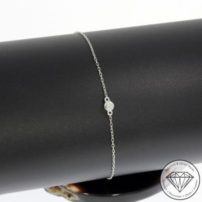 Wert 590 € Solitär Brillant Armband in 585er 14 K Weißgold - 94435
