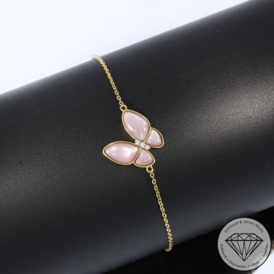 Wert 1450 € Brillant Perlmutt Armband in 750er 18 K Gelbgold - 94914