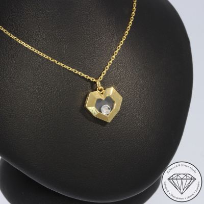 Wert 2090 € Solitär Brillant Collier in 750er 18 K Gelbgold - 95306