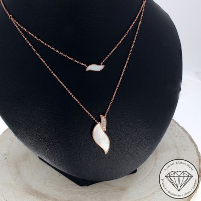 Sale! Wert 1850 € Brillant Perlmutt Collier in 750er 18 K Rosegold - 95341