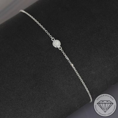Wert 650 € Solitär Brillant Armband in 750er 18 K Weißgold - 95488