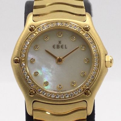 Wert 18800 € Ebel Classic Sport Lady Quarz Uhr 8090124 Full Set in 18 Karat Gelbgold - 95556