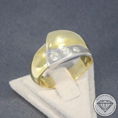 Wert 3300 € Bicolor Brillant Ring (ca. 0,25 carat) in 750er 18 K Gold - 95641
