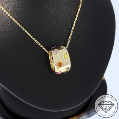 Sale! Wert 2590 € Saphir Anhänger & Kette in 585er 14 K Gelbgold - 95792