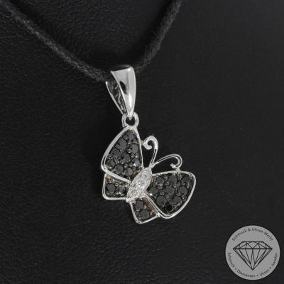 Sale! Wert 1250 € Brillant Diamant Anhänger Schmetterling in 585er 14 K Weißgold - H936