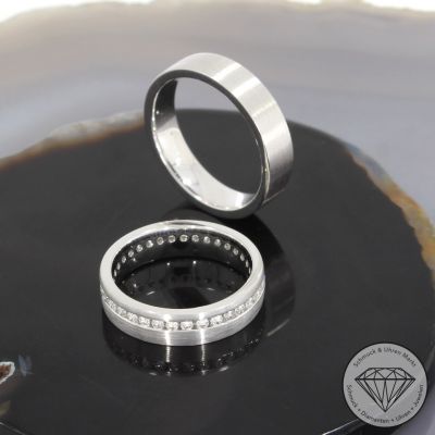 Wert 4190 € Brillant Trauringe (ca. 0,65 carat) in 750er 18 K Weißgold - 95902
