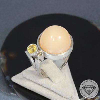 Sale! Wert 4790 € Brillant Saphir Mondstein Ring in 750er 18 K Weißgold - 96398