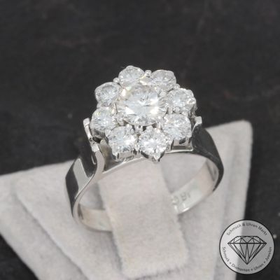 Sale! Wert 6990 € Brillant Ring (ca. 1,55 carat) in 750er 18 K Weißgold - 96406