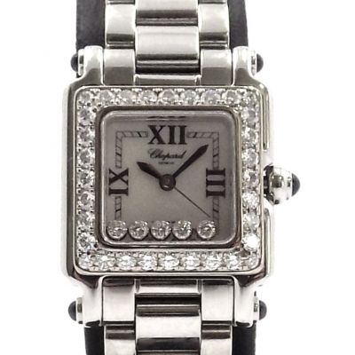Wert 21100 € Chopard Happy Sport Square Quarz Uhr 8895 Stahl Diamanten 1,22 carat - 96857