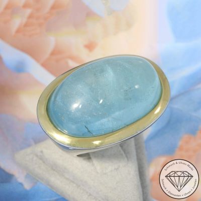 Sale! Wert 5290 € Aquamarin Ring (ca. 46,40 carat) in 750er 18 K Weißgold - 98262