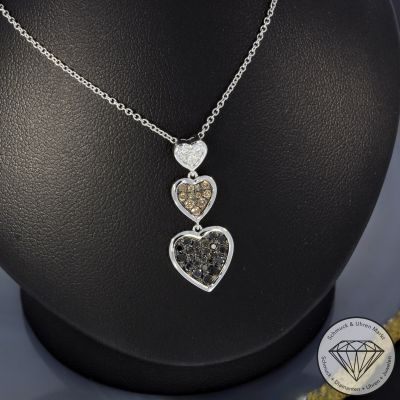 Wert 2350 € Brillant Diamant Herz Anhänger mit Kette in 585er 14 K Weißgold - H995