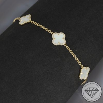 Wert 2810 € Diamant Perlmutt Armband in 585er 14 K Gelbgold - H1875