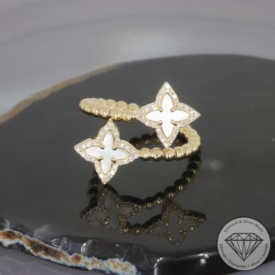 Wert 1810 € Diamant Perlmutt Ring in 585er 14 K Gelbgold - H1844