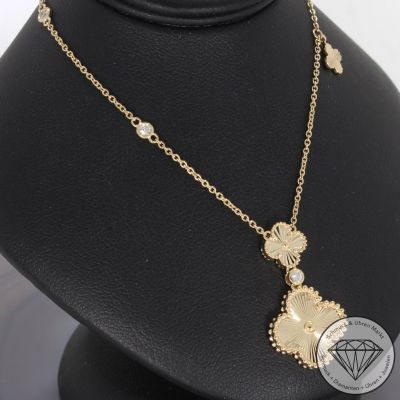 Wert 2950 € Brillant Collier Kleeblatt in 585er 14 K Gelbgold - H1613