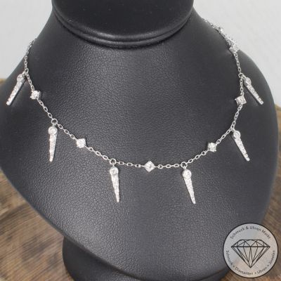 Wert 3350 € Brillant Collier 0,55 carat in 750er 18 K Weißgold - 99746