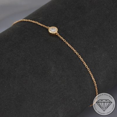 Wert 950 € Solitär Brillant Armband (0,16 carat) in 750er 18 K Rosegold - 99800